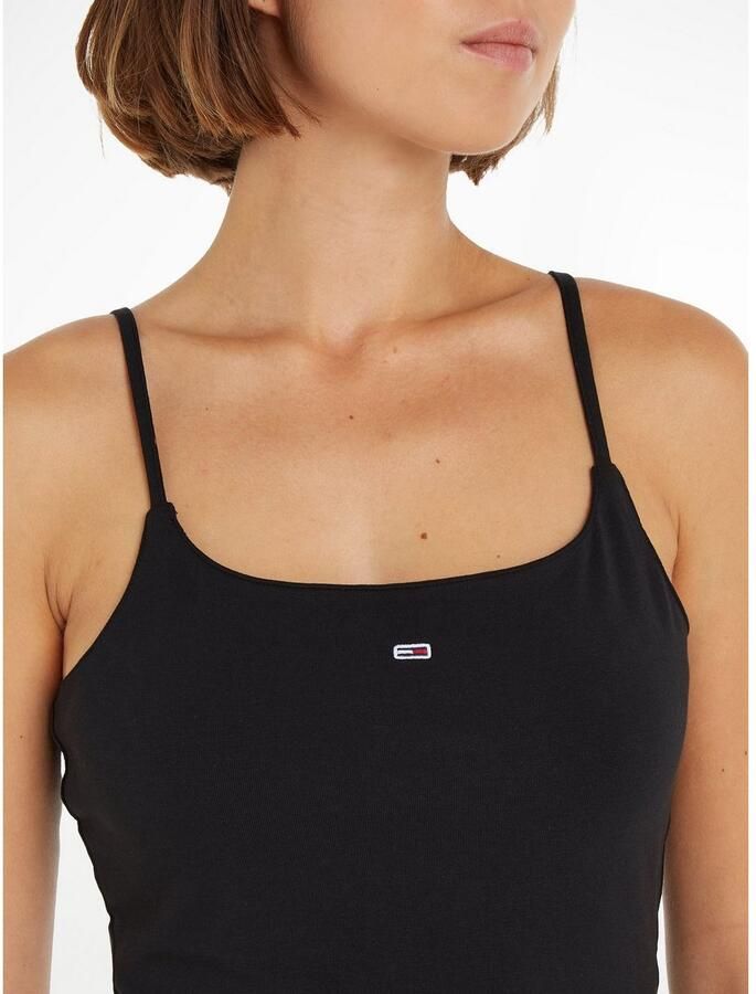 TOMMY JEANS Jurk met spaghettibandjes TJW ESSENTIAL STRAP FLARE DRESS met verstelbare spaghettibandjes