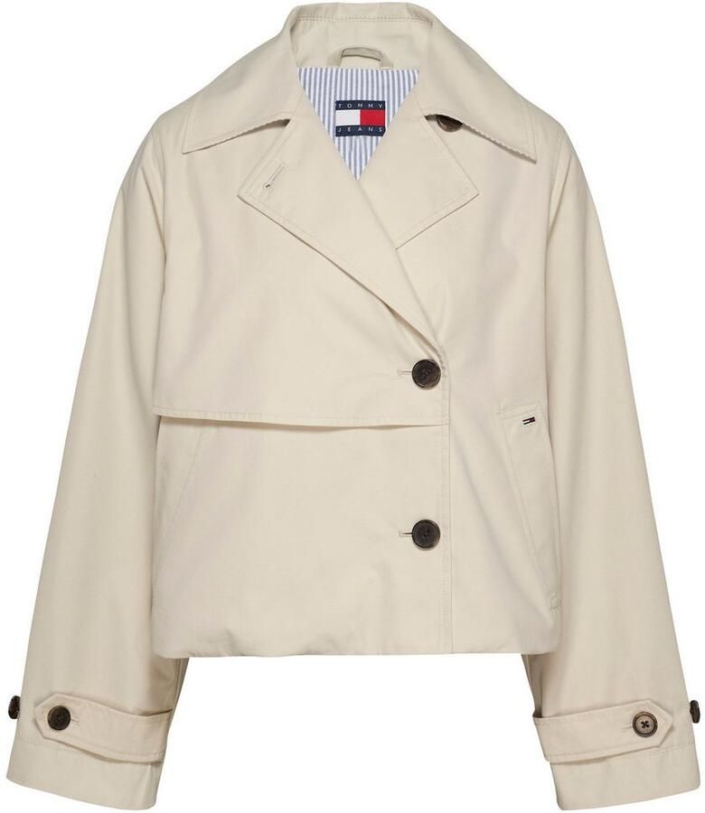 TOMMY JEANS Kort jack TJW SHORT TRENCH JACKET met korte snit met insteekzakken