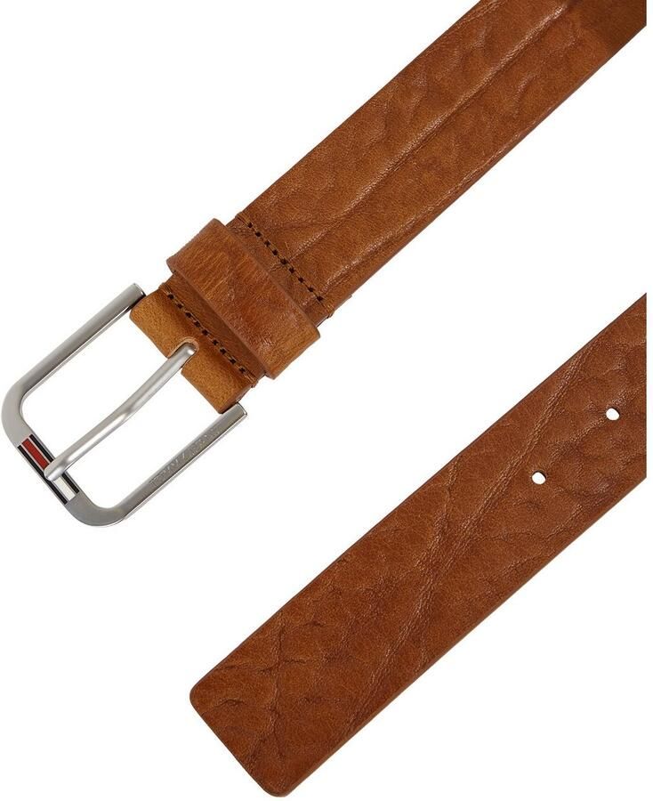 TOMMY JEANS Leren riem TJM AUSTIN TEXTURE 3.5 Label op de sluiting nerf leer