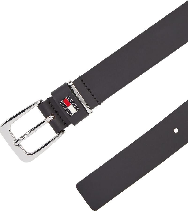 TOMMY JEANS Leren riem TJW HERITAGE 3.0 Eenvoudige doornsluiting metalen patch