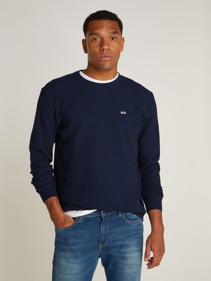 TOMMY JEANS Heren Truien & Vesten Tjm Reg Waffle L s Tee Donkerblauw - Foto 5