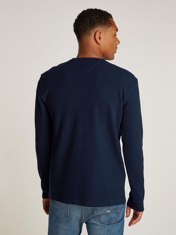 TOMMY JEANS Heren Truien & Vesten Tjm Reg Waffle L s Tee Donkerblauw - Foto 3