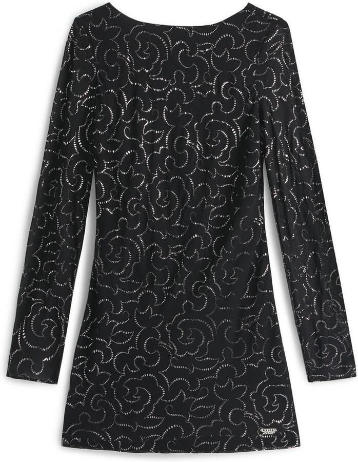 TOMMY JEANS Mini-jurk TJW METALLIC AOP MINI LS DRESS