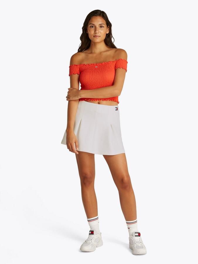 TOMMY JEANS Minirok TJW PIQUE BADGE F&F SKIRT EXT met logo-badge pique-kwaliteit fit & flare - Foto 5