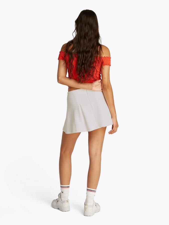 TOMMY JEANS Minirok TJW PIQUE BADGE F&F SKIRT EXT met logo-badge pique-kwaliteit fit & flare - Foto 6