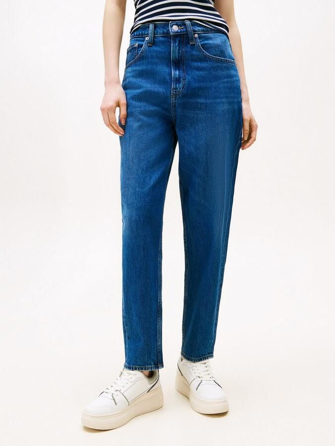 TOMMY JEANS Tapered jeans High waist Mom-Jeans Tapered In 5-pocket-stijl en licht uitgewassen - Foto 8