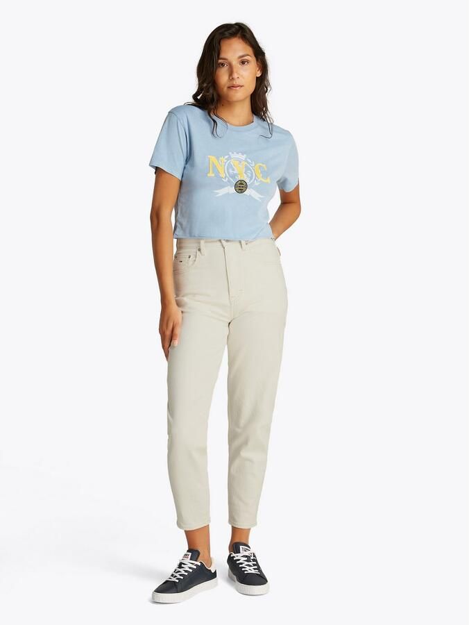 TOMMY JEANS Mom jeans High waist Mom-Jeans Tapered met logo-borduurwerk in enkelvrije lengte - Foto 3