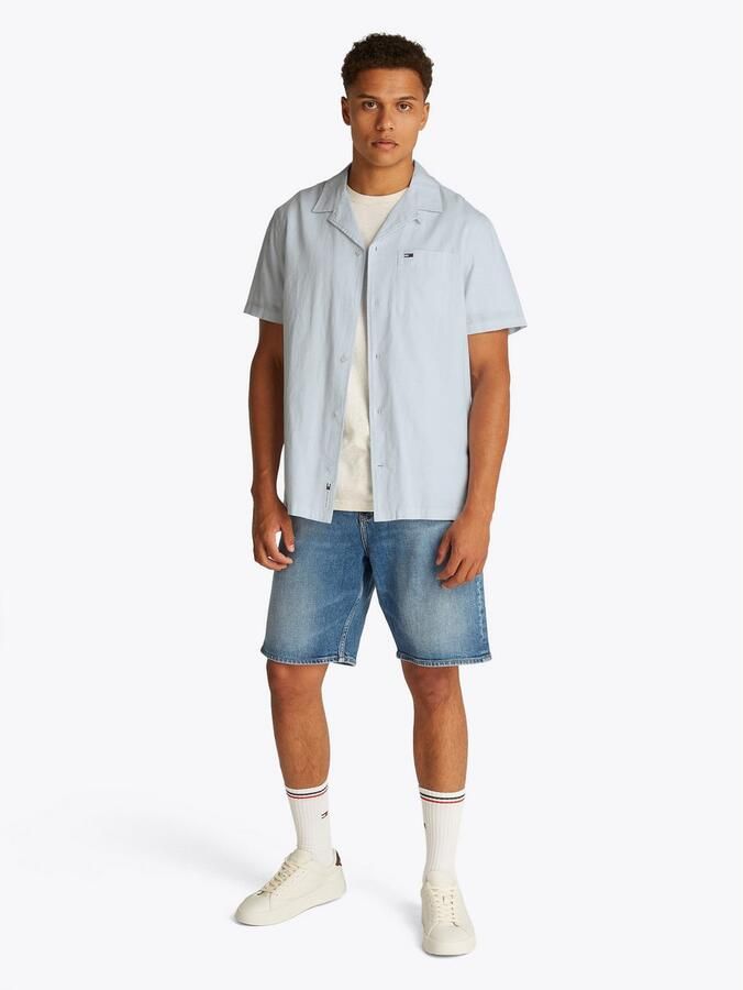 Tommy Jeans Regular fit vrijetijdsoverhemd van een mix van katoen en linnen met borstzak - Foto 4