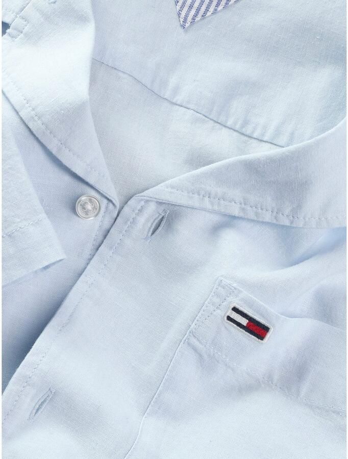 Tommy Jeans Regular fit vrijetijdsoverhemd van een mix van katoen en linnen met borstzak - Foto 2