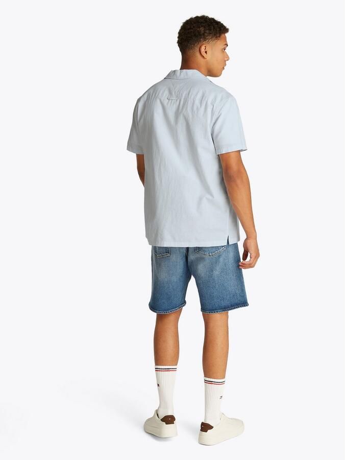 Tommy Jeans Regular fit vrijetijdsoverhemd van een mix van katoen en linnen met borstzak - Foto 5