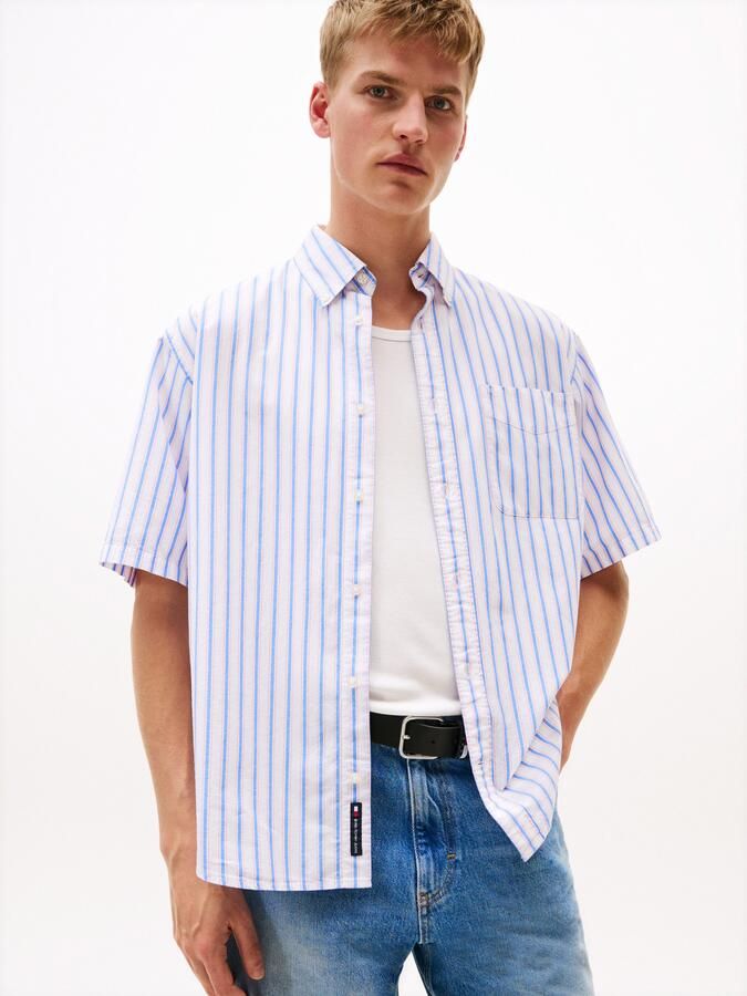 TOMMY JEANS Overhemd met korte mouwen TJM POPLIN RLX SS SHIRT EXT - Foto 5