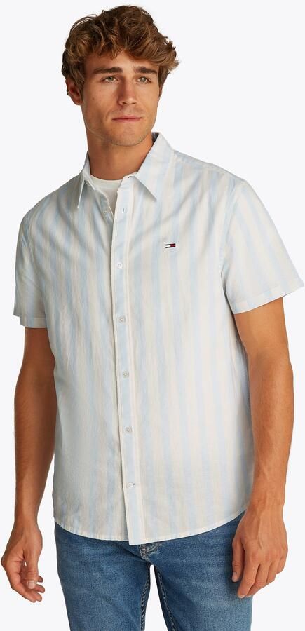 Tommy Jeans Regular fit vrijetijdsoverhemd van een mix van katoen en linnen - Foto 6