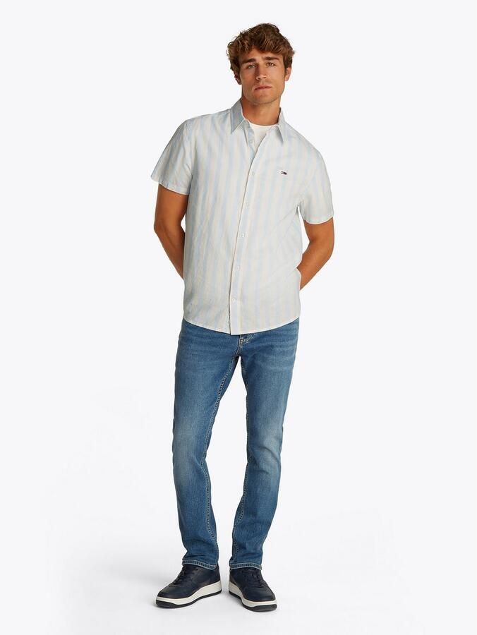 Tommy Jeans Regular fit vrijetijdsoverhemd van een mix van katoen en linnen - Foto 4