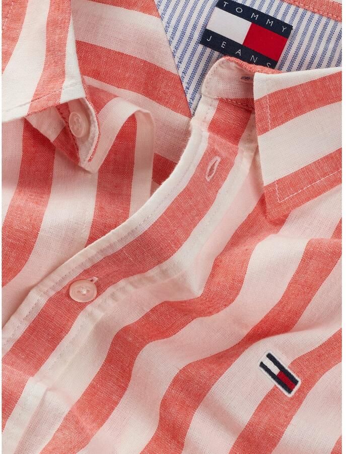 Tommy Jeans Regular fit vrijetijdsoverhemd van een mix van katoen en linnen - Foto 2