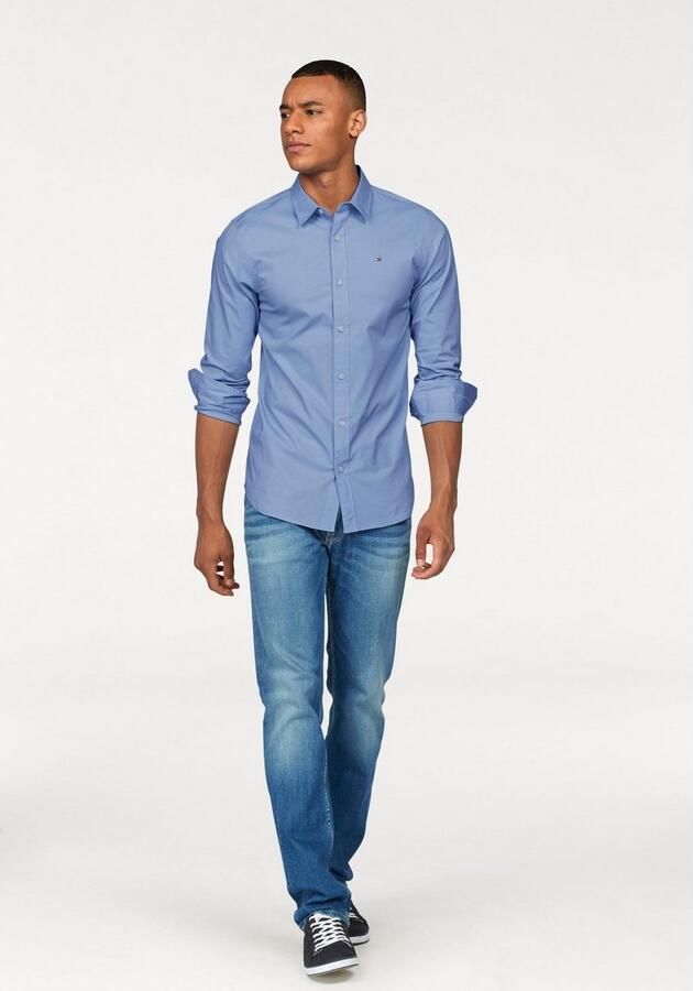 TOMMY JEANS Overhemd met lange mouwen Sabim Stretch Hemd Shirt Stretch shirt premium slim fit met elastaan - Foto 9