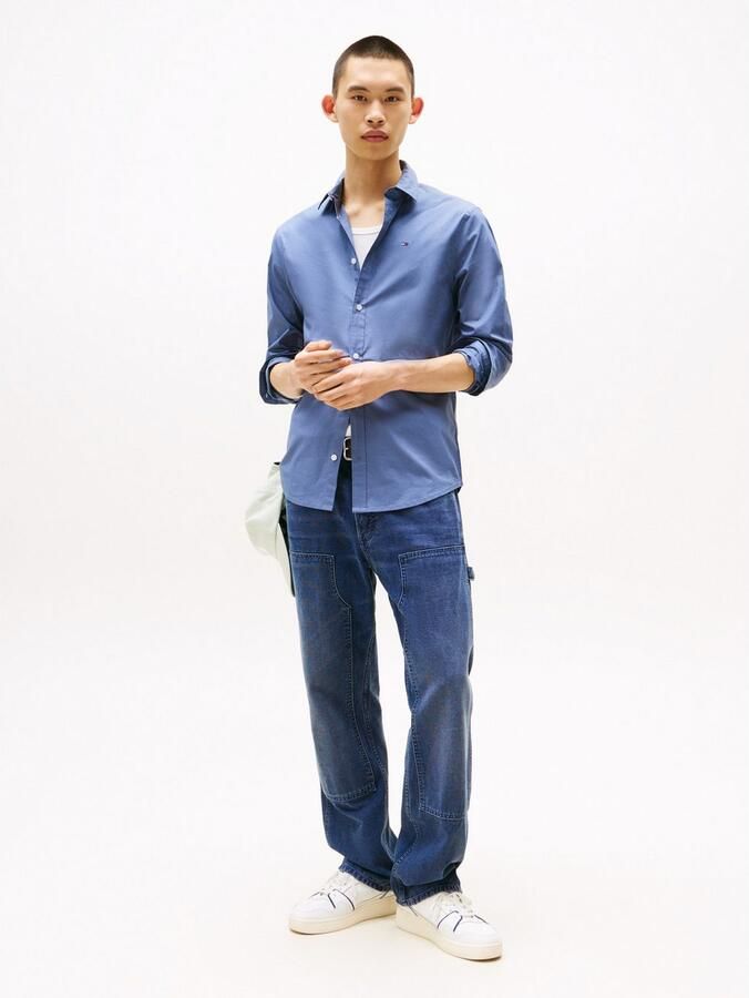 TOMMY JEANS Overhemd met lange mouwen Sabim Stretch Hemd Shirt Stretch shirt premium slim fit met elastaan - Foto 4