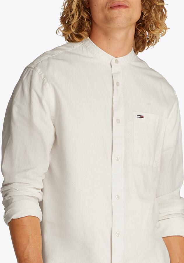 Tommy Jeans Regular fit vrijetijdsoverhemd van een mix van katoen en linnen - Foto 6