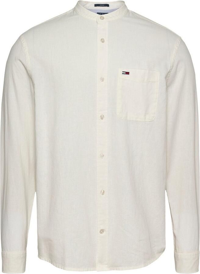 Tommy Jeans Regular fit vrijetijdsoverhemd van een mix van katoen en linnen - Foto 4