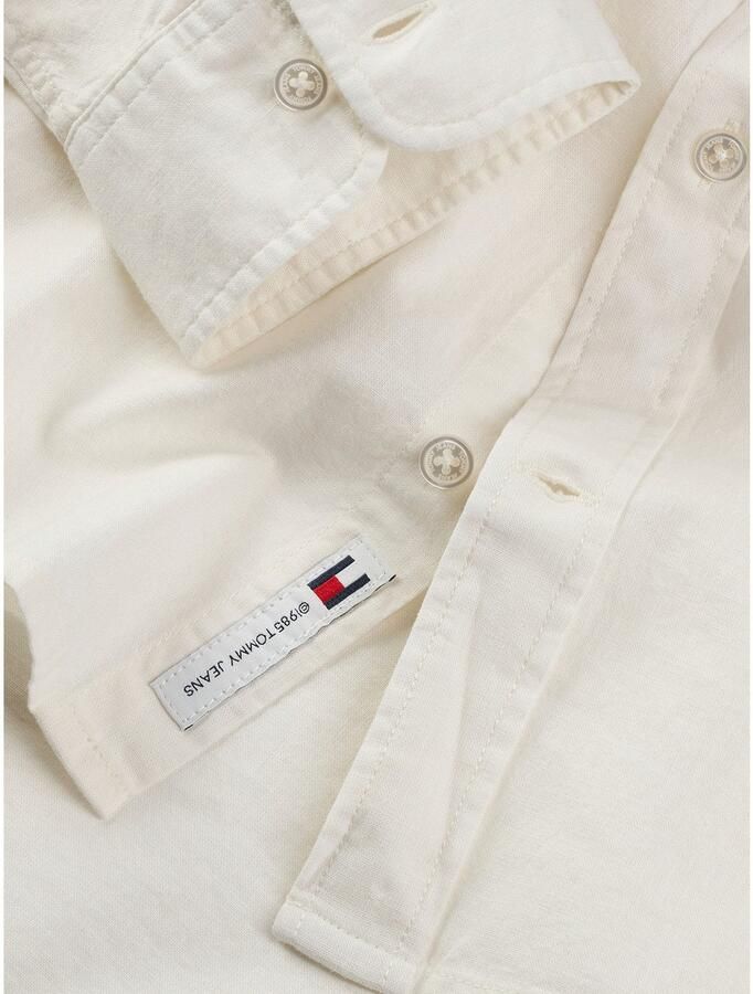 Tommy Jeans Regular fit vrijetijdsoverhemd van een mix van katoen en linnen