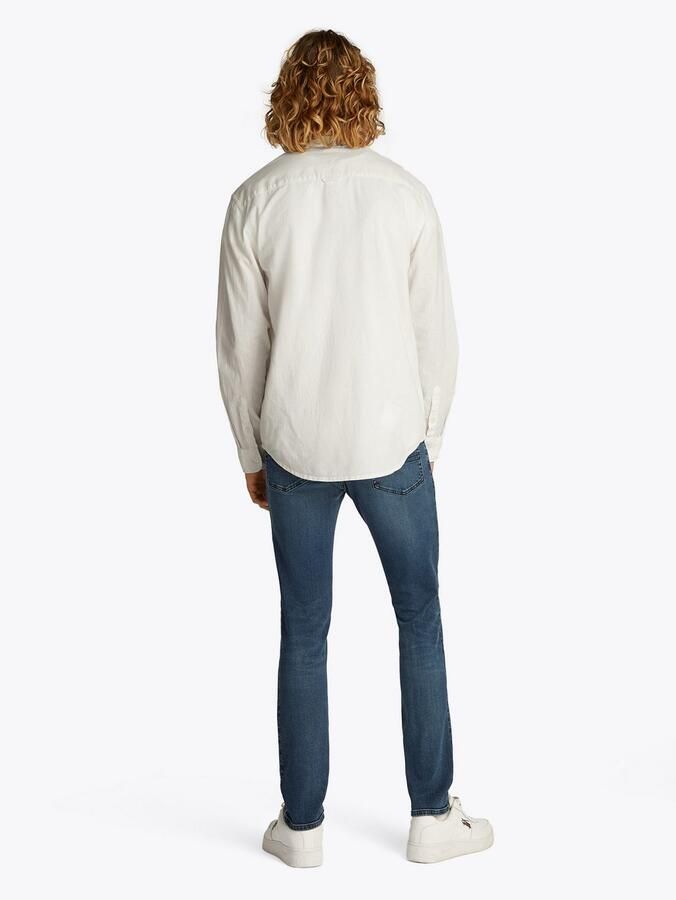 Tommy Jeans Regular fit vrijetijdsoverhemd van een mix van katoen en linnen - Foto 3