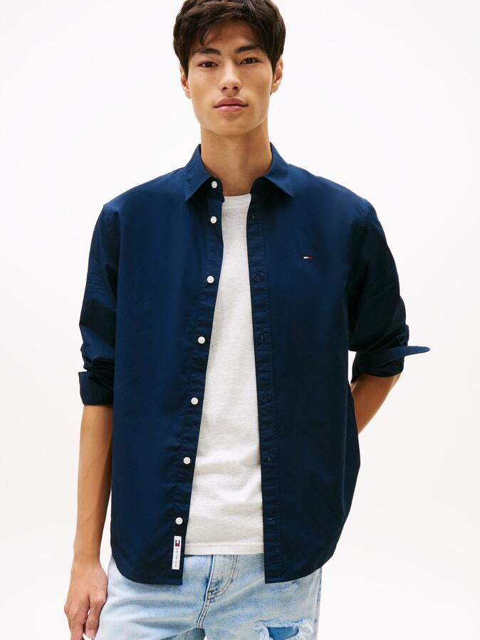 TOMMY JEANS Overhemd met lange mouwen TJM POPLIN Regular fit Kentkraag - Foto 5