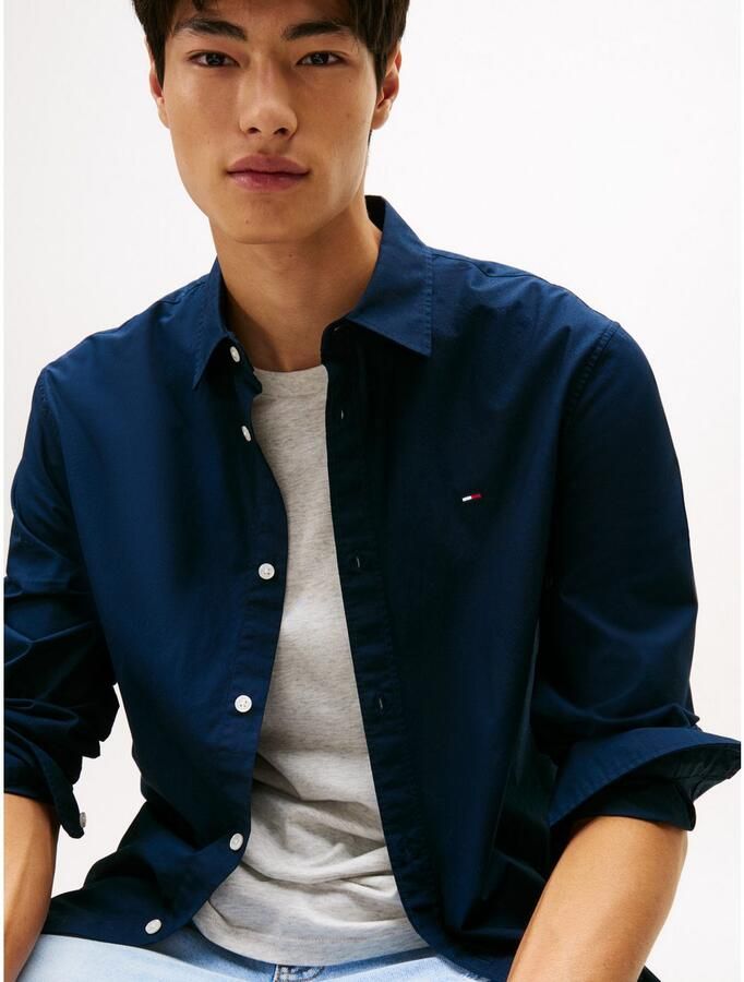 TOMMY JEANS Overhemd met lange mouwen TJM POPLIN Regular fit Kentkraag - Foto 2