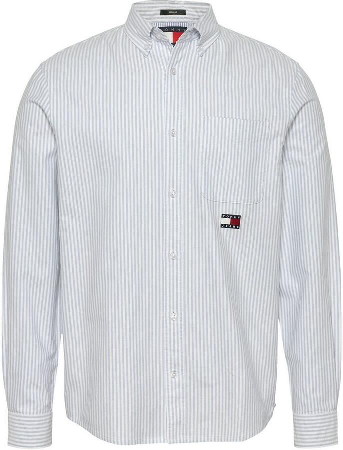 Tommy Jeans Regular fit vrijetijdsoverhemd met labelstitching model 'OXFORD'