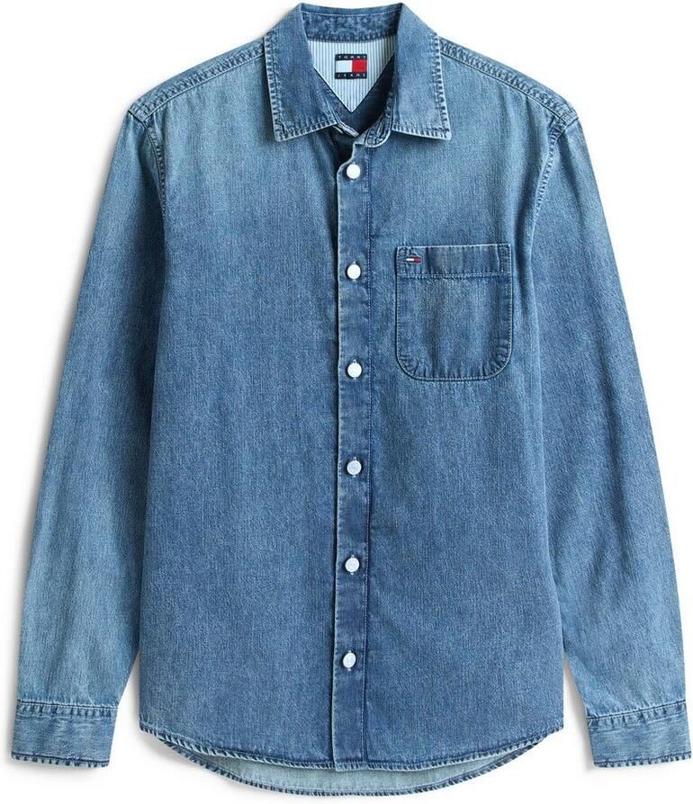 TOMMY JEANS overhemd REGULAR DENIM SHIRT Regular fit met ronde hals
