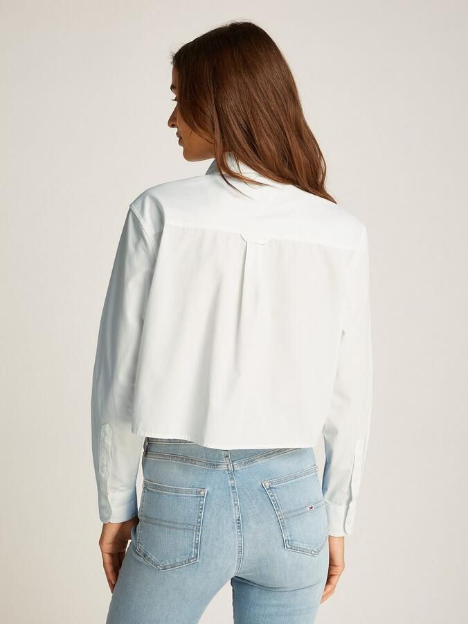 TOMMY JEANS Overhemdblouse TJW CRP RLX POPLIN SHIRT in verkorte lengte met logoborduring - Foto 2