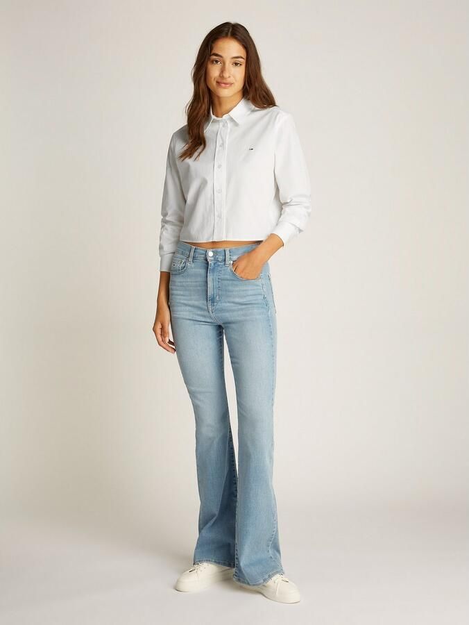 TOMMY JEANS Overhemdblouse TJW CRP RLX POPLIN SHIRT in verkorte lengte met logoborduring - Foto 3