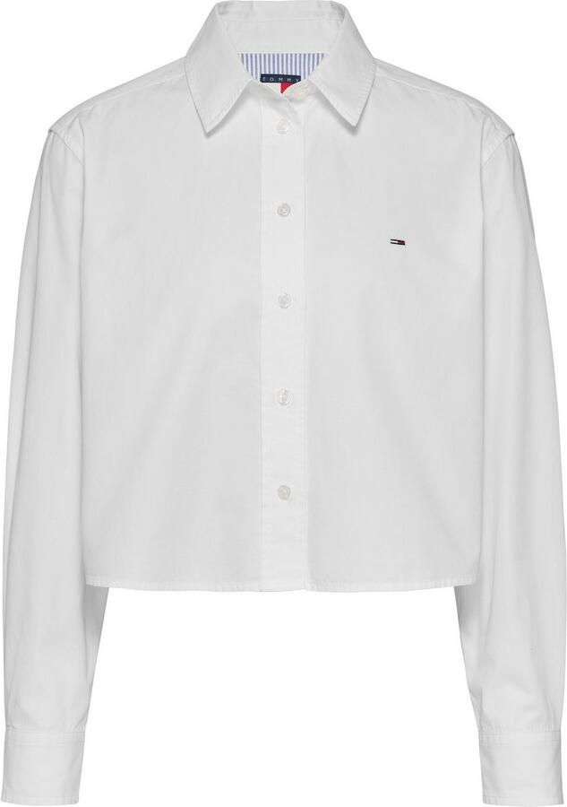 TOMMY JEANS Overhemdblouse TJW CRP RLX POPLIN SHIRT in verkorte lengte met logoborduring - Foto 5