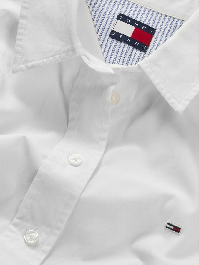 TOMMY JEANS Overhemdblouse TJW CRP RLX POPLIN SHIRT in verkorte lengte met logoborduring - Foto 4