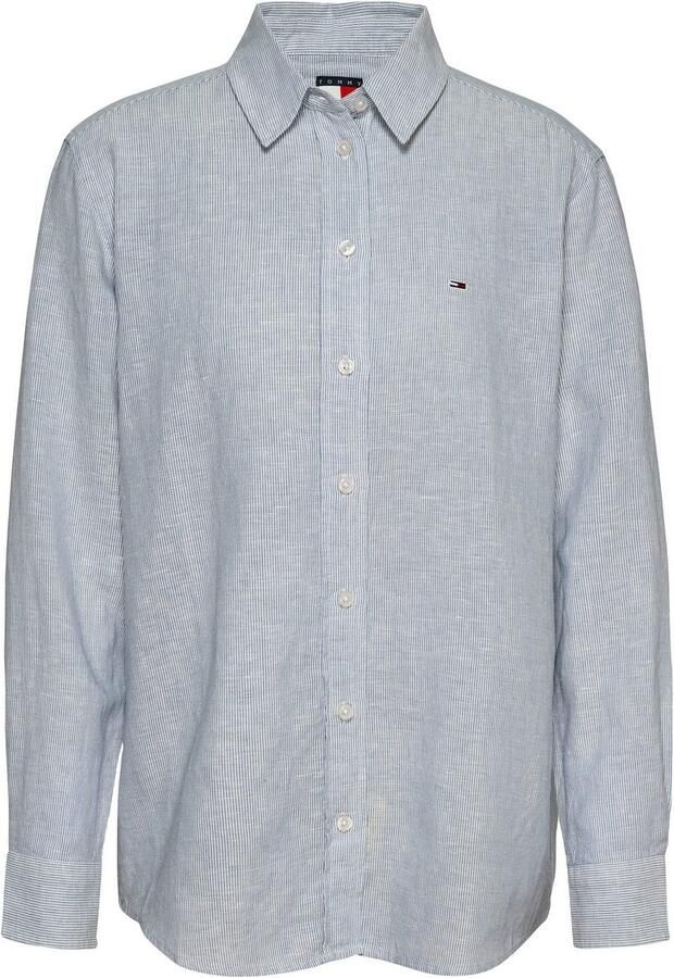 Tommy Jeans Relaxed fit blouseshirt van een mix van katoen en linnen - Foto 6