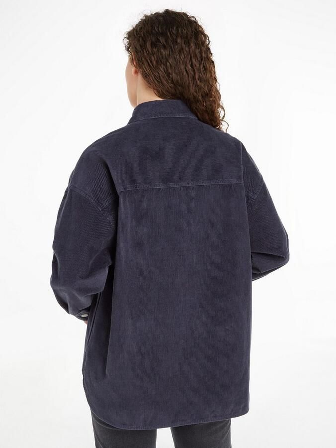 Tommy Jeans Curve Overhemdblouse TJW WASHED CORD OVERSHIRT EXT Grote maten fijncord drukker afgeronde zoom - Foto 4