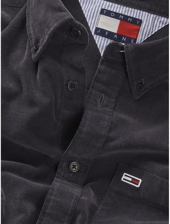 TOMMY JEANS Overhemdjasje TJM ENTRY CORD SHIRT EXT met borstzak en logoborduring