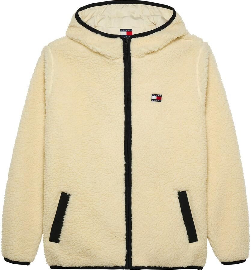TOMMY JEANS Pluchen jack TJM REG BADGE TEDDY ZIP TRU EXT Vrijetijdsjas overgangsjas teddyjas met logopatch - Foto 7
