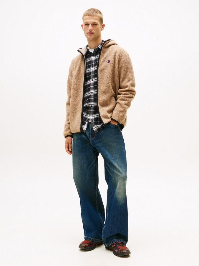 TOMMY JEANS Pluchen jack TJM REG BADGE TEDDY ZIP TRU EXT Vrijetijdsjas overgangsjas teddyjas met logopatch - Foto 3