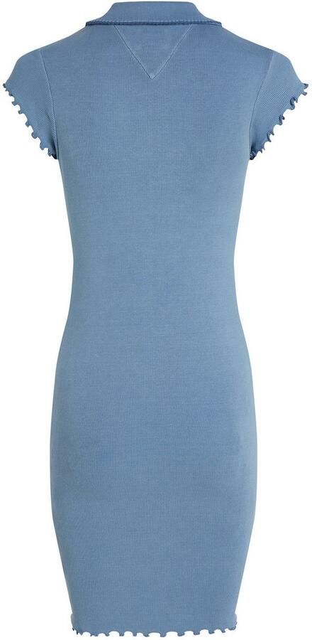 TOMMY JEANS Polojurk TJW GMD RIB POLO SS DRESS met geribde structuur babylockzoom - Foto 4