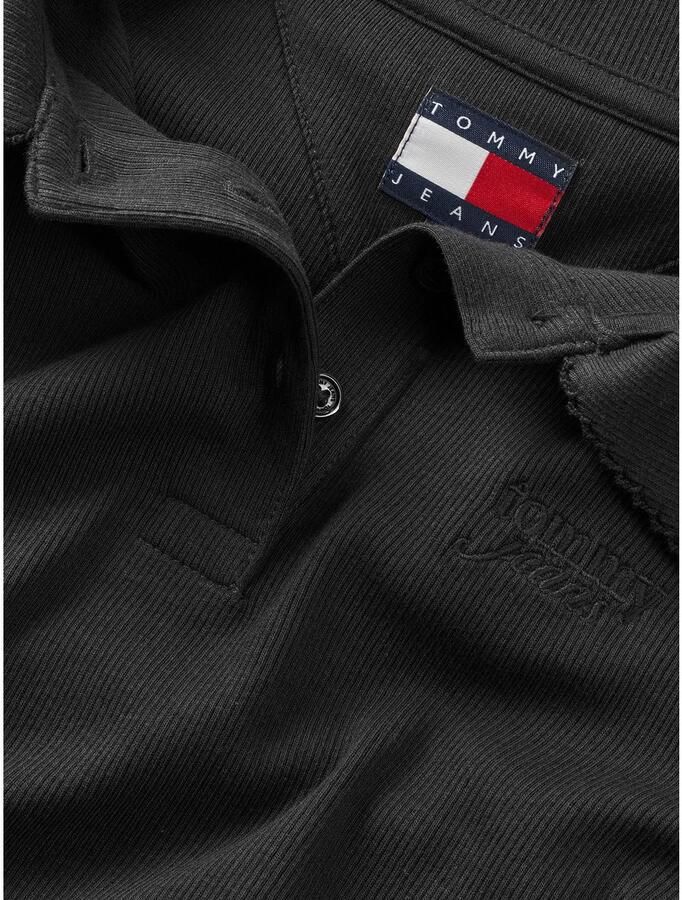 TOMMY JEANS Polojurk TJW LS SCALLOP RIB POLO DRESS