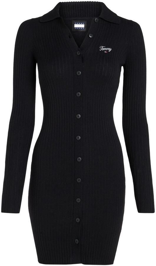 TOMMY JEANS Polojurk TJW SCRIPT POLO SWEATER DRESS met script logo-opdruk - Foto 5