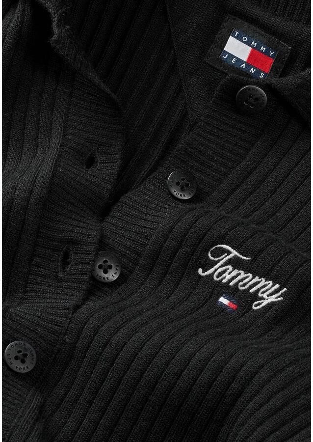 TOMMY JEANS Polojurk TJW SCRIPT POLO SWEATER DRESS met script logo-opdruk - Foto 4