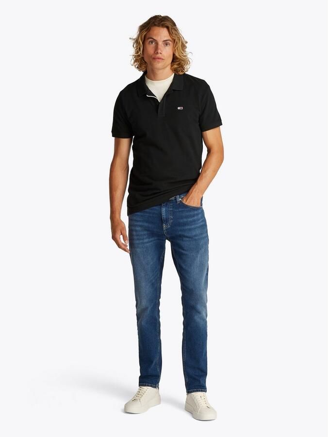 Tommy Jeans Polo Shirt Korte Mouw Flag Slim Polo Shirt Black - Foto 4