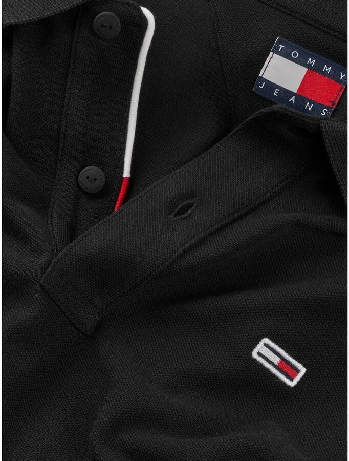 Tommy Jeans Polo Shirt Korte Mouw Flag Slim Polo Shirt Black - Foto 2