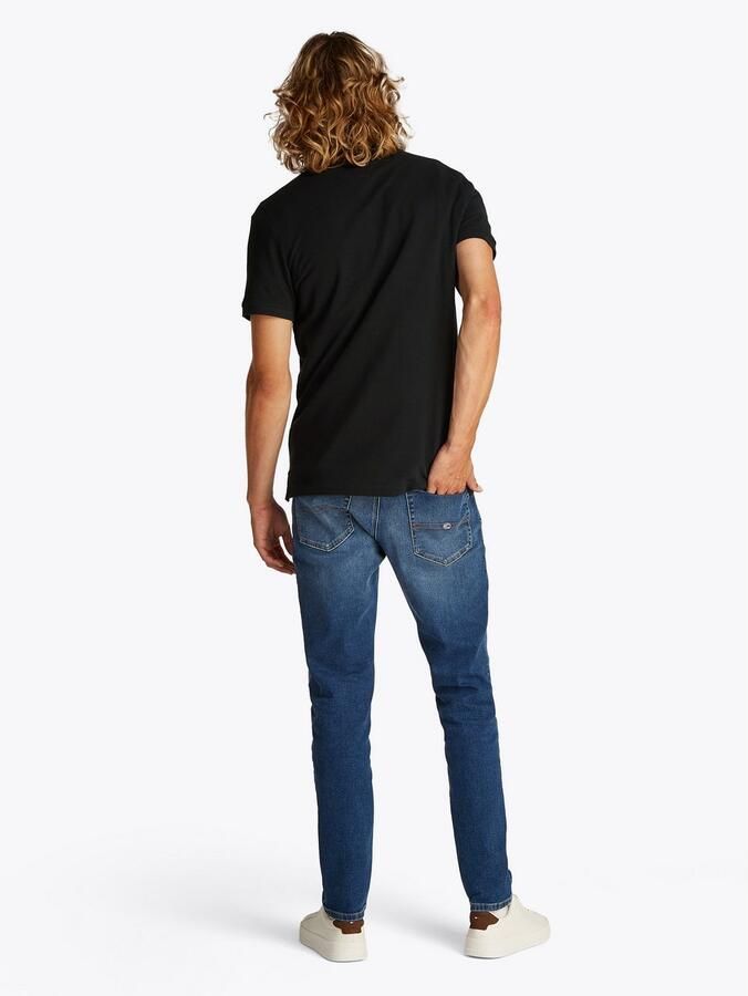 Tommy Jeans Polo Shirt Korte Mouw Flag Slim Polo Shirt Black - Foto 5