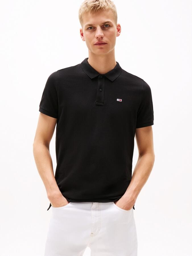 Tommy Jeans Polo Shirt Korte Mouw Flag Slim Polo Shirt Black - Foto 13