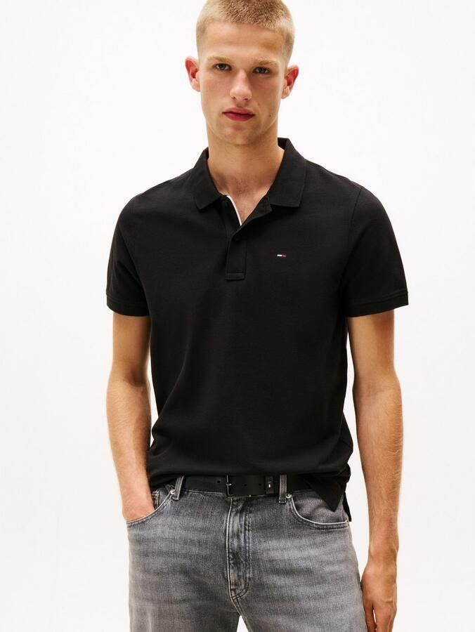 Tommy Jeans Polo Shirt Korte Mouw Flag Slim Polo Shirt Black - Foto 10