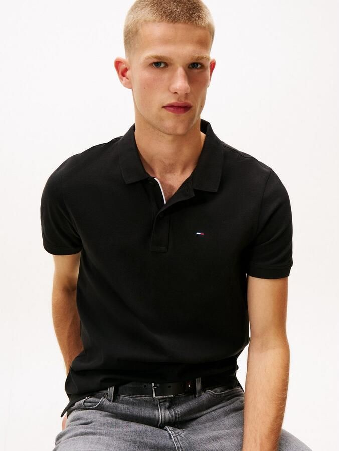 Tommy Jeans Polo Shirt Korte Mouw Flag Slim Polo Shirt Black - Foto 11