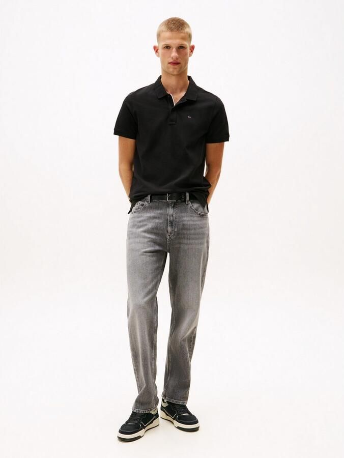 Tommy Jeans Polo Shirt Korte Mouw Flag Slim Polo Shirt Black - Foto 12