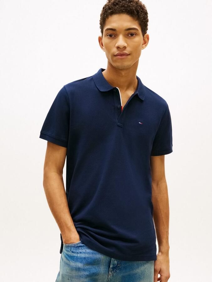 Tommy Jeans Polo Shirt Korte Mouw Flag Slim Polo Shirt Dark Night Navy - Foto 13
