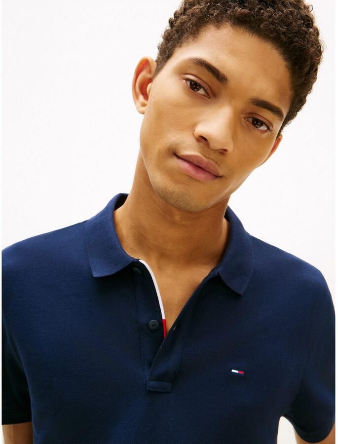 Tommy Jeans Polo Shirt Korte Mouw Flag Slim Polo Shirt Dark Night Navy - Foto 2